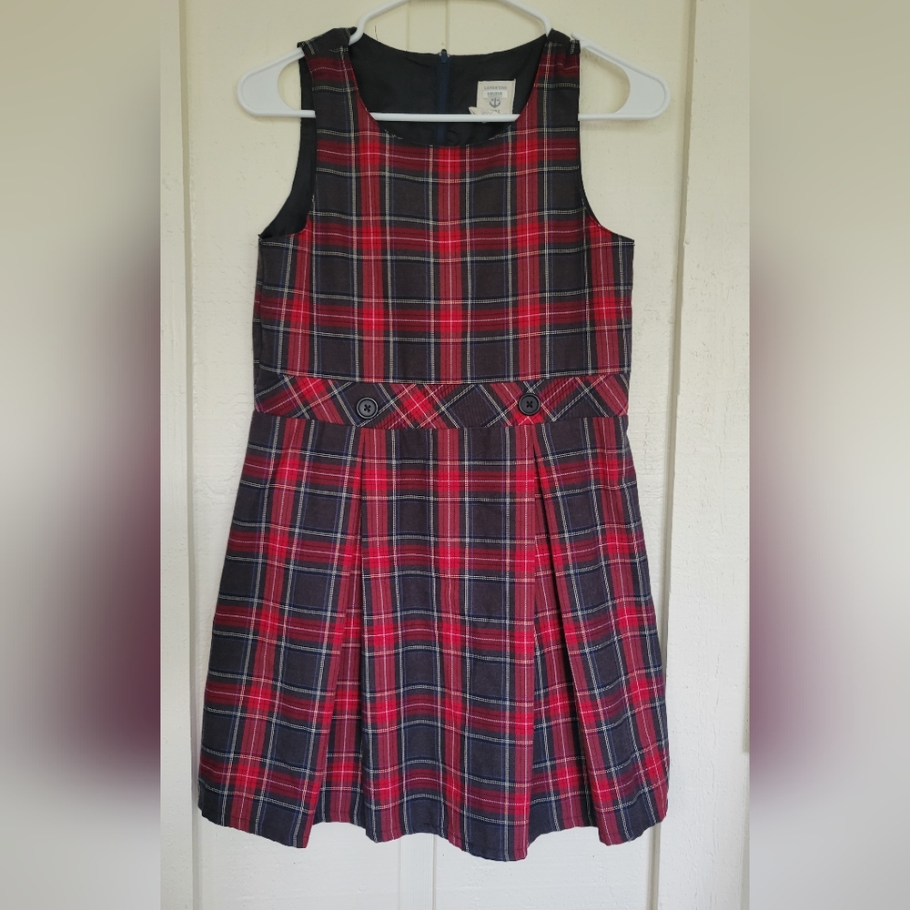 EUC Lands End Kids Plaid Dress